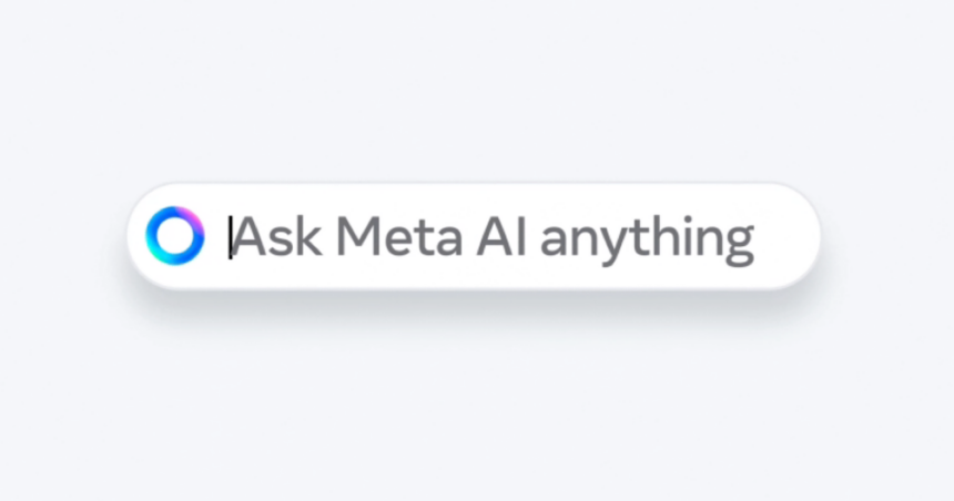 A search bar on a plain white background with the text "ask AI Assistant anything" next to a colorful circular logo.