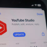 Youtube Studio application on Apple iPhone.